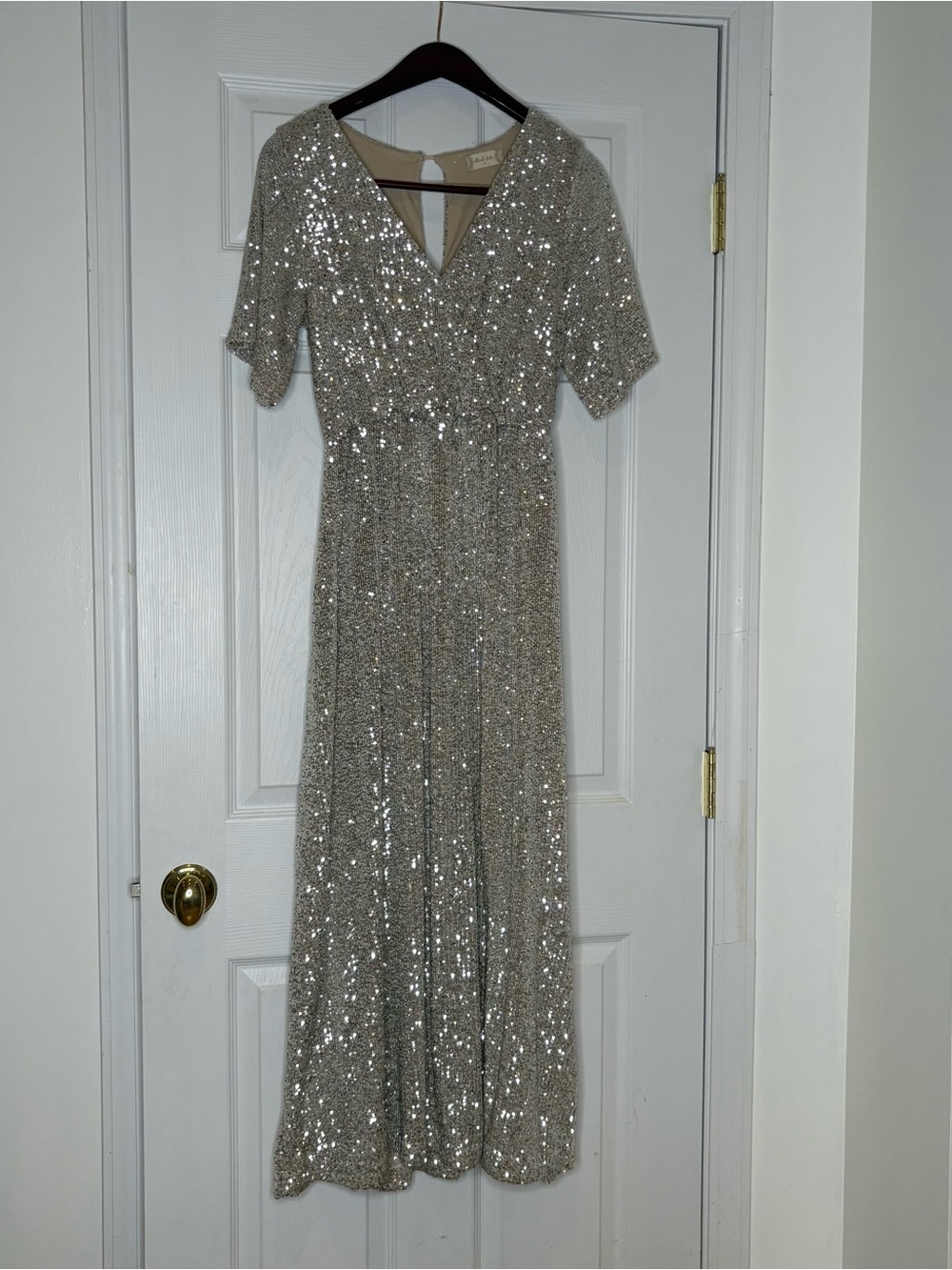 Altar'd State Champagne Sequin Maxi Dress